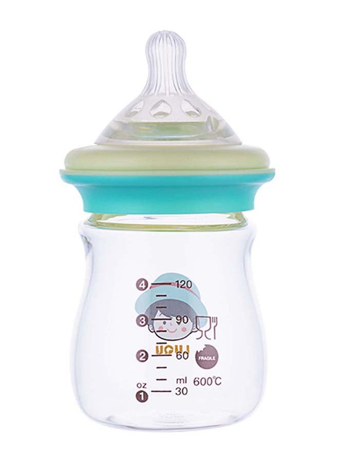 LuQu Glass Feeding Bottle Wide Neck 120ml Green - Image 2
