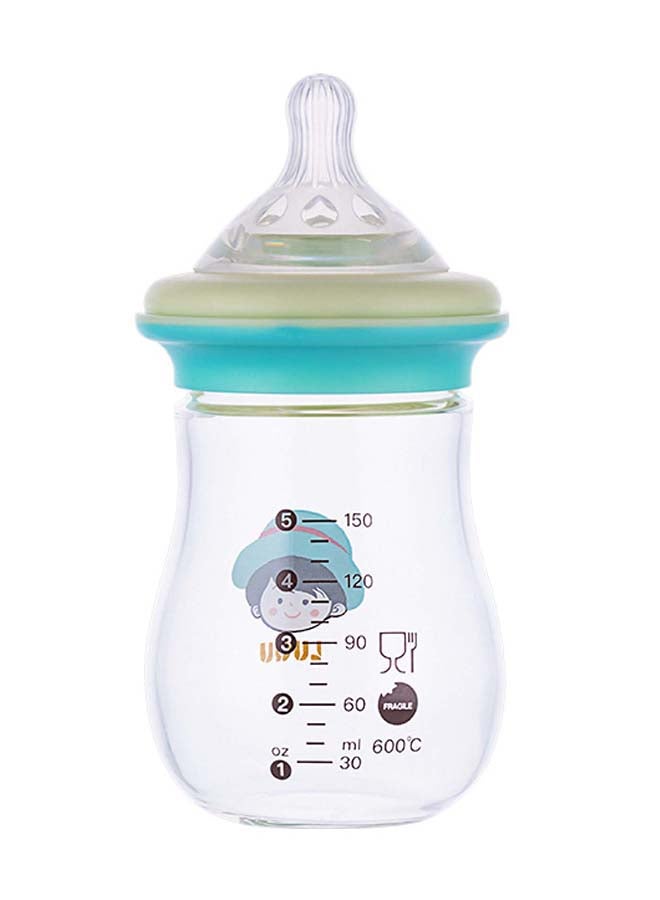 LuQu Glass Feeding Bottle Wide Neck 150ml Green - Image 2
