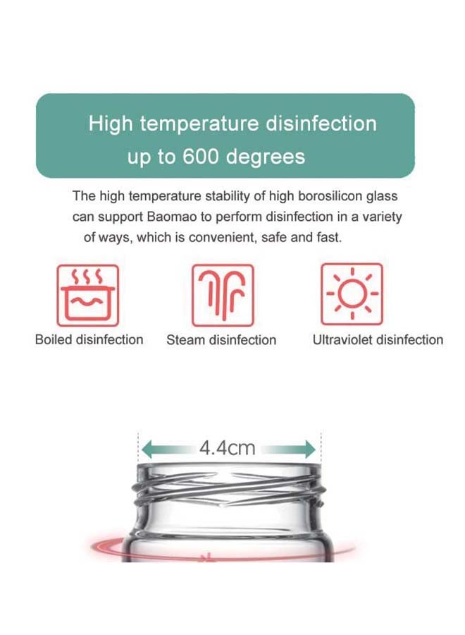 LuQu Glass Feeding Bottle Wide Neck 150ml Green - Image 4