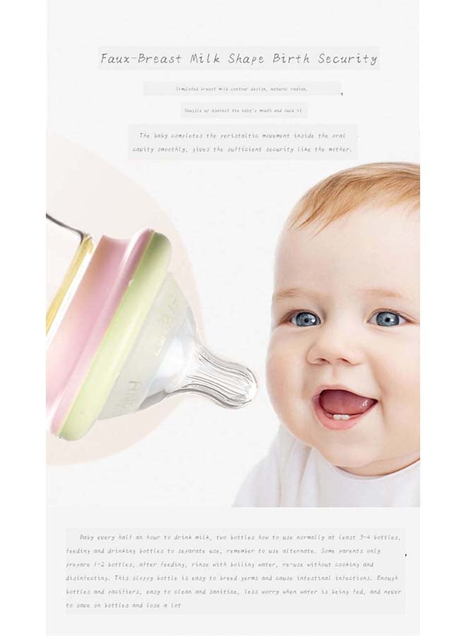 LuQu Glass Feeding Bottle Wide Neck 150ml Green - Image 5