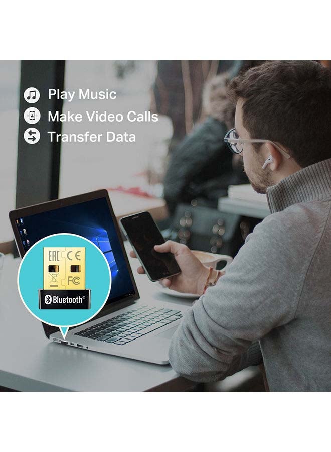 تي بي لينك محول بلوتوث لأجهزة الكمبيوتر بمنفذ USB طراز UB400، لجهاز استقبال دونجل بتقنية بلوتوث 4.0، والذي يدعم أنظمة تشغيل ويندوز إكس بي/7/8/8.1/10  لأجهزة الكمبيوتر المكتبية، واللابتوب، والماوس، ولوحة المفاتيح، والطابعات، وسماعات الرأس، ومكبرات الصوت، ووحدات تحكم جهاز بلايستيشن 5/4، وإكس بوكس أسود - Image 5