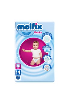 Molfix 58-Piece Maxi Baby Diaper Pants Jumbo Size 4  - Image 1