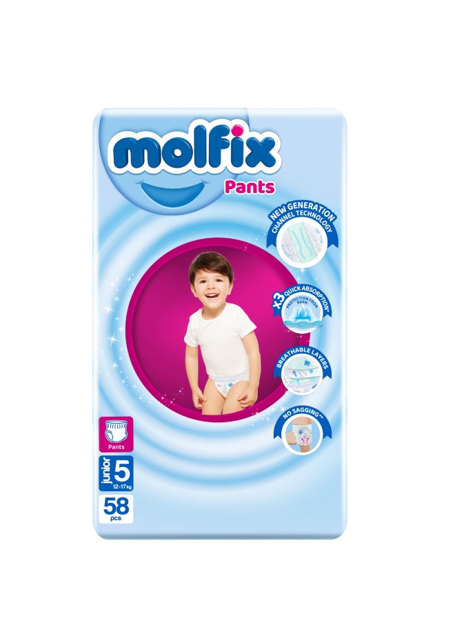 Molfix 58-Piece Junior Baby Diaper Pants Jumbo Size 5 -12 to 17kg  - Image 1