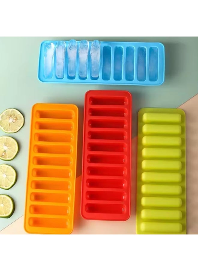 10-Grids Silicone Ice Cube Mould Multicolour 26x9.5x2cm  - Image 4