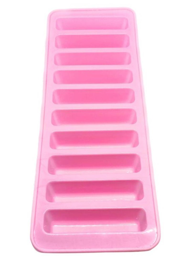 قالب مكعبات ثلج من السيليكون مكون من 10 فتحات متعدد الألوان 26x9.5x2سم - Image 1