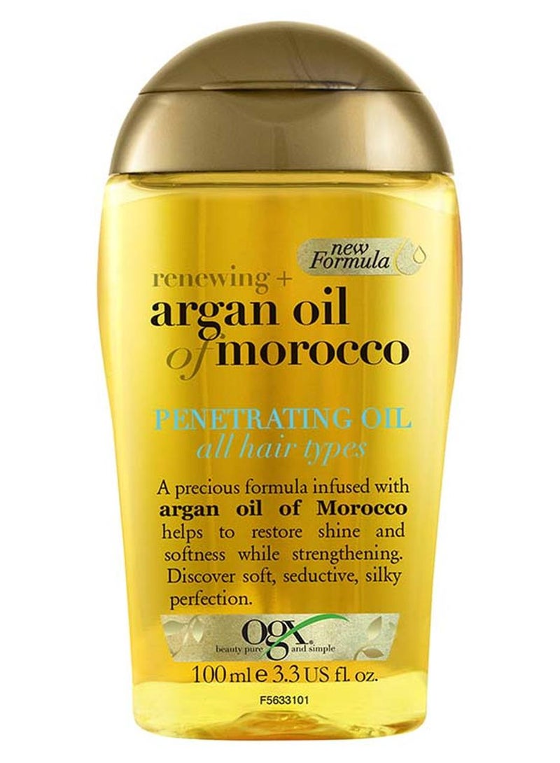 أو جي إكس Ogx، زيت الشعر، تجديد + زيت الأرغان المغربي، زيت يتغلغل، جميع أنواع الشعر - - Image 1