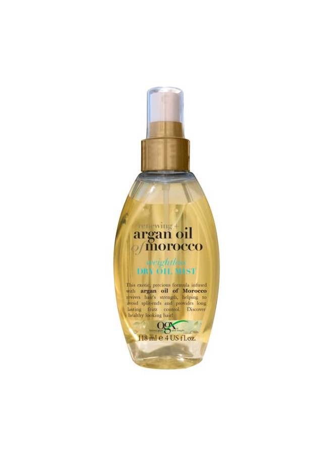 Ogx - Hair Oil, Renewing+ Argan Oil Of Morocco, Weightless Dry Oil Mist, Spray Yellow 118ml - Image 1
