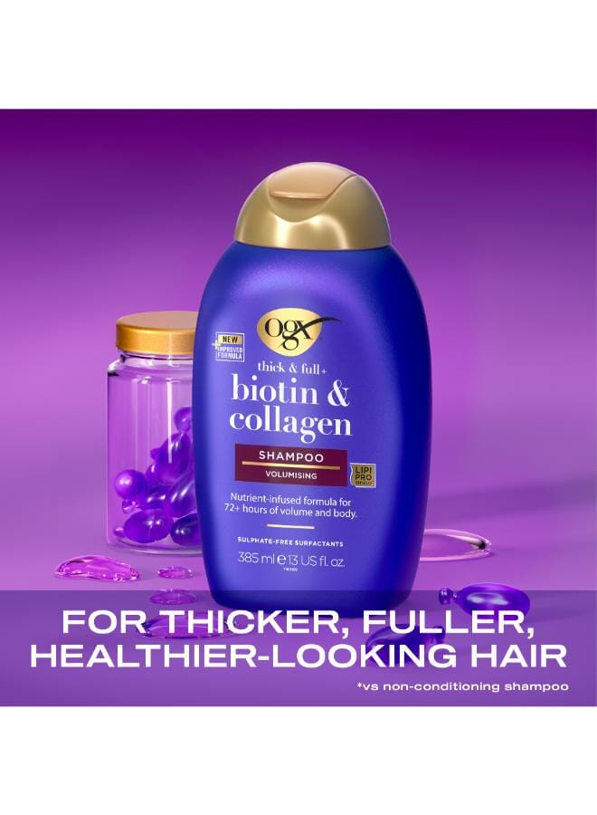 Ogx Thick & Full+ Biotin & Collagen Shampoo Purple 385ml - Image 3