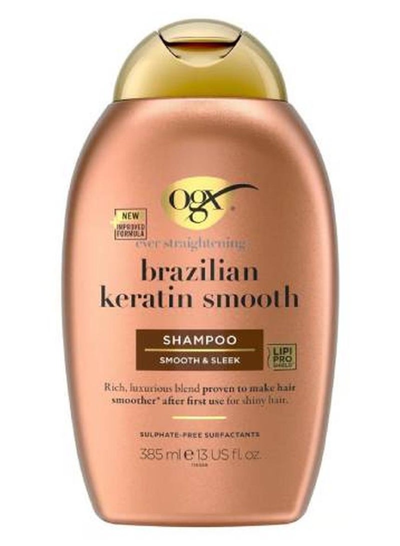 أو جي إكس شامبو كيراتين برازيلي إيفر ستريت بلس لتنعيم الشعر بيج 385ملليلتر - Image 1