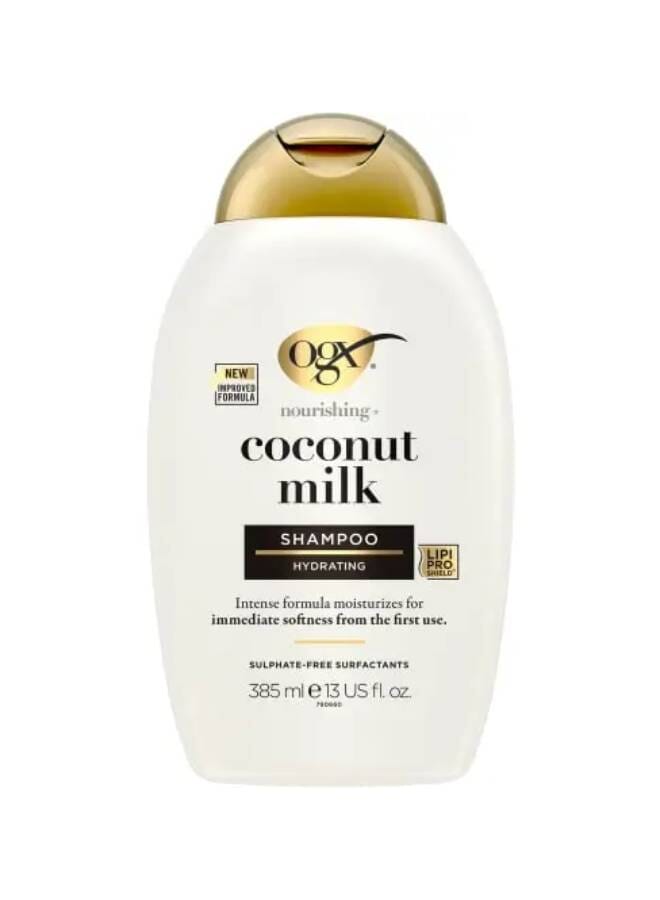 Ogx Nourishing Coconut Milk Shampoo White 385ml - Image 1