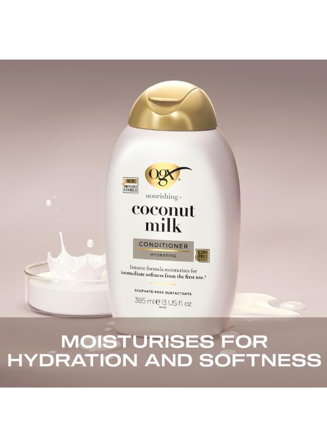 Ogx Nourishing Coconut Milk Conditioner - White 385ml - Image 3