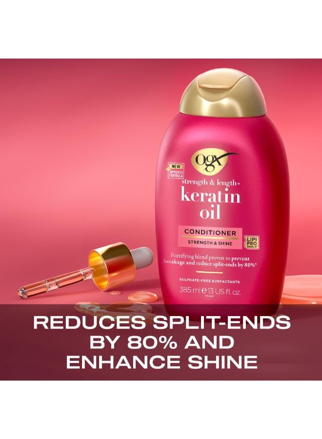 Ogx, Strength And Length Keratin Oil Conditioner Purple 385ml - Image 3