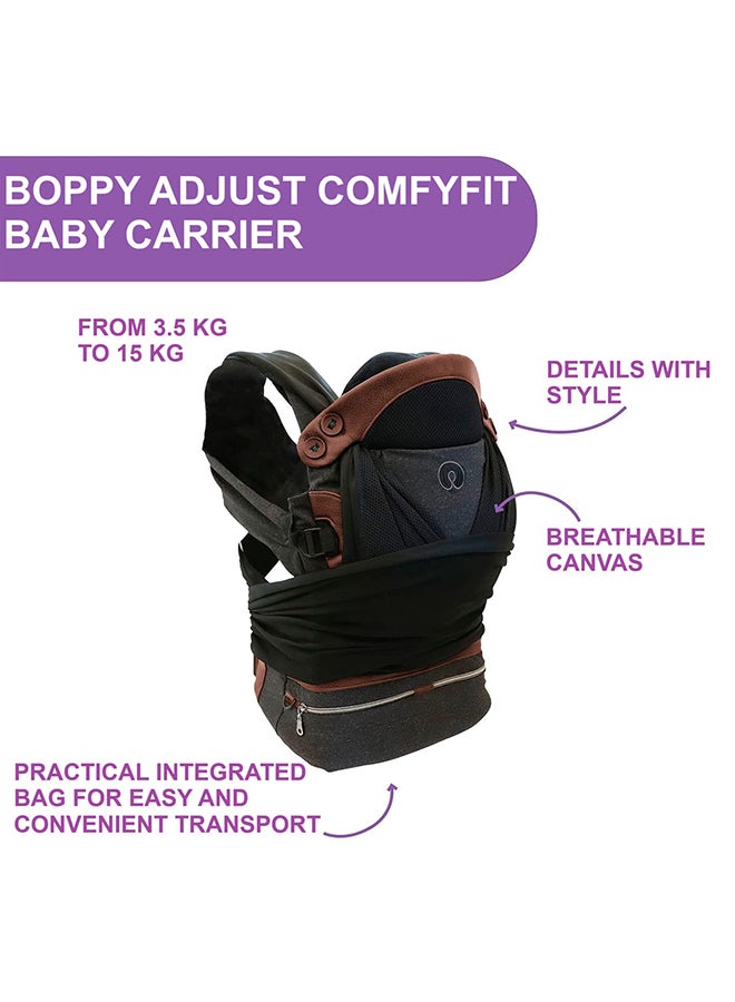 Chicco - Boppy Adjust Comfy Fit Baby Carrier, Charcoal - Image 1