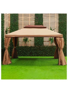 DANUBE HOME Roma Gazebo Aluminium Frame Patio Tent Canopy For Garden With Mosquito Net Beige 300x400cm  - Image 4