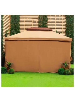 DANUBE HOME Roma Gazebo Aluminium Frame Patio Tent Canopy For Garden With Mosquito Net Beige 300x400cm  - Image 5