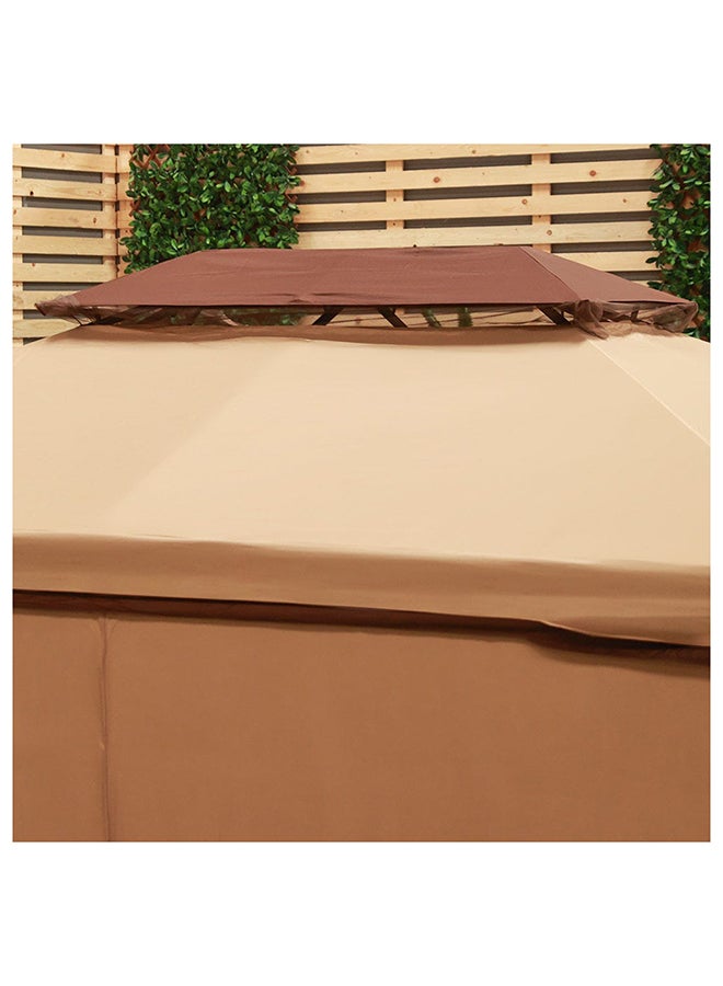 DANUBE HOME - Roma Gazebo Aluminium Frame Patio Tent Canopy For Garden With Mosquito Net Beige 300x400cm - Image 1