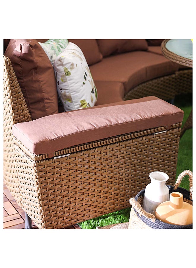 Fiona 6-Seater Outdoor Sofa Set Metal Frame Modern Garden Furniture Brown