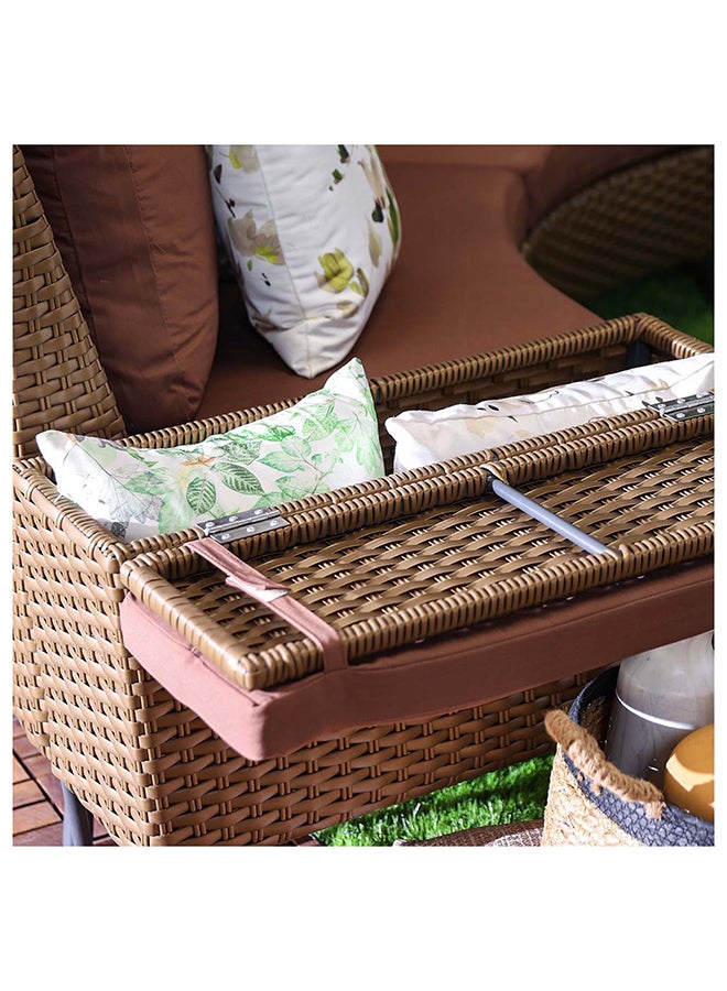 Fiona 6-Seater Outdoor Sofa Set Metal Frame Modern Garden Furniture Brown