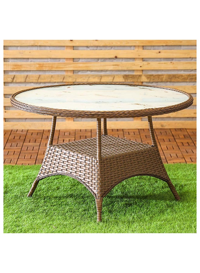 Fiona 6-Seater Outdoor Sofa Set Metal Frame Modern Garden Furniture Brown
