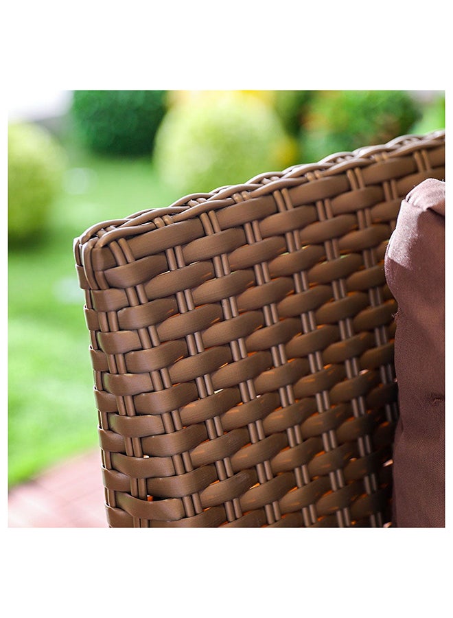 Fiona 6-Seater Outdoor Sofa Set Metal Frame Modern Garden Furniture Brown