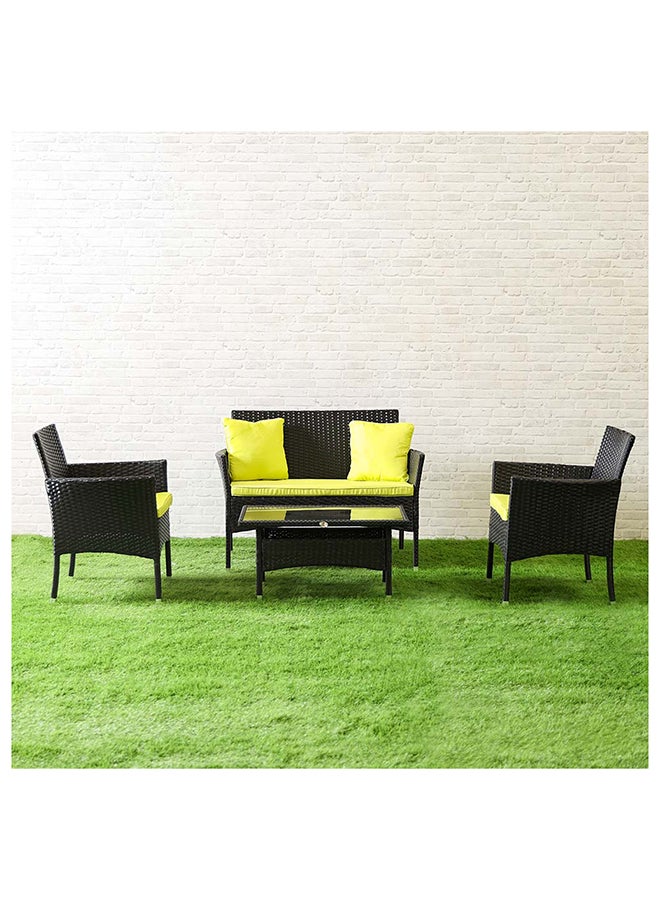 DANUBE HOME - Alyana 4-Seater Outdoor Sofa Set Metal Frame Modern Garden Furniture Light Green 79x46x40cm - Image 1