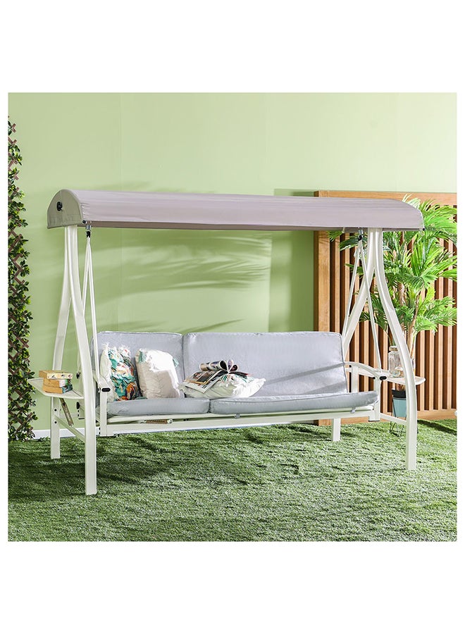 DANUBE HOME Alma Swing 3 Seater Hanging Hammock Chair for Indoor Outdoor Garden Blue 230x120x193cm  - Image 1
