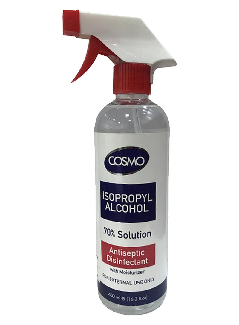 COSMO Isopropyl Alcohol 70% Solution Antiseptic Disinfectant With Spray 480ml