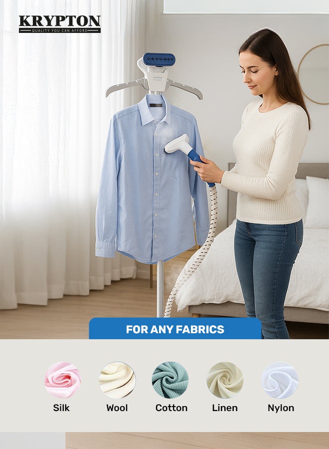 KRYPTON Garment Steamer with 1.6L Water Tank, Adjustable Telescopic Rod, 1800W Power for Wrinkle Removal, Softening & Straightening – Ideal for All Fabrics, Compact & Easy to Store, Ergonomic Grip, Continuous Steam for 46 Minutes 1.6 L 1800 W KNGS6200 Blue/White - Image 4