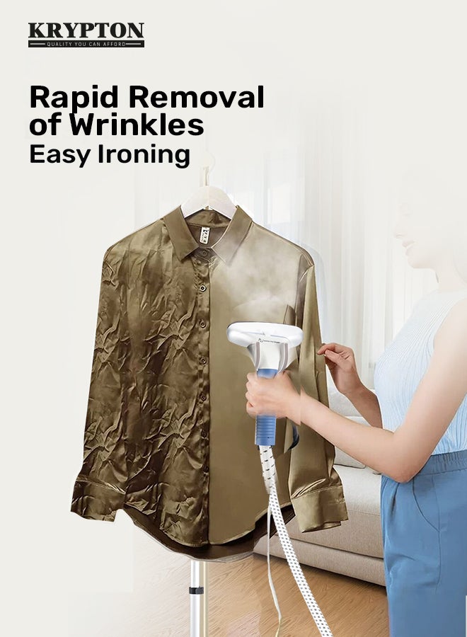 KRYPTON Garment Steamer with 1.6L Water Tank, Adjustable Telescopic Rod, 1800W Power for Wrinkle Removal, Softening & Straightening – Ideal for All Fabrics, Compact & Easy to Store, Ergonomic Grip, Continuous Steam for 46 Minutes 1.6 L 1800 W KNGS6200 Blue/White - Image 5