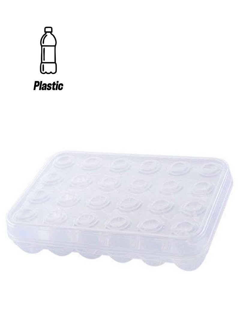 علبة تخزين بلاستيكية للبيض تحتوي على 24 فتحة شفاف - Image 1