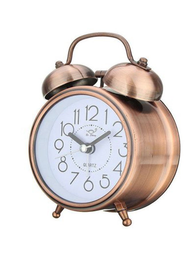 Double Bells Bedside Alarm Clock Gold/White/Black 8x4.5x12cm - Image 2