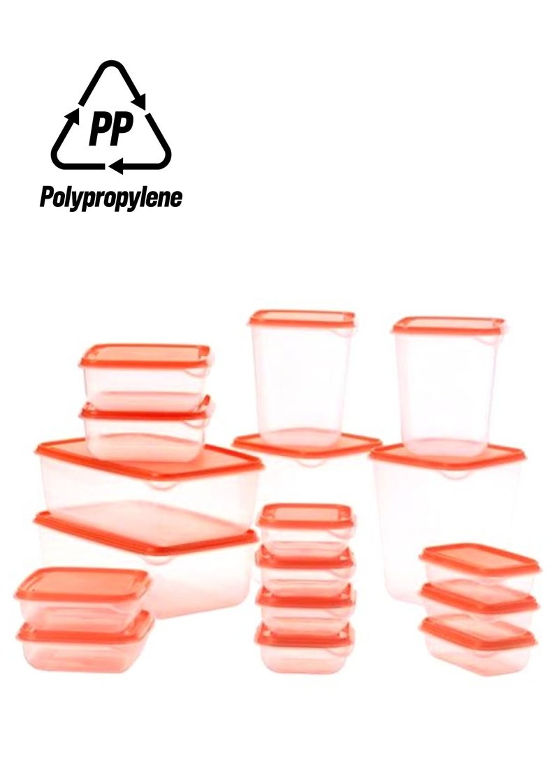Pruta 17-Piece Food Container Set Orange/Clear - Image 1