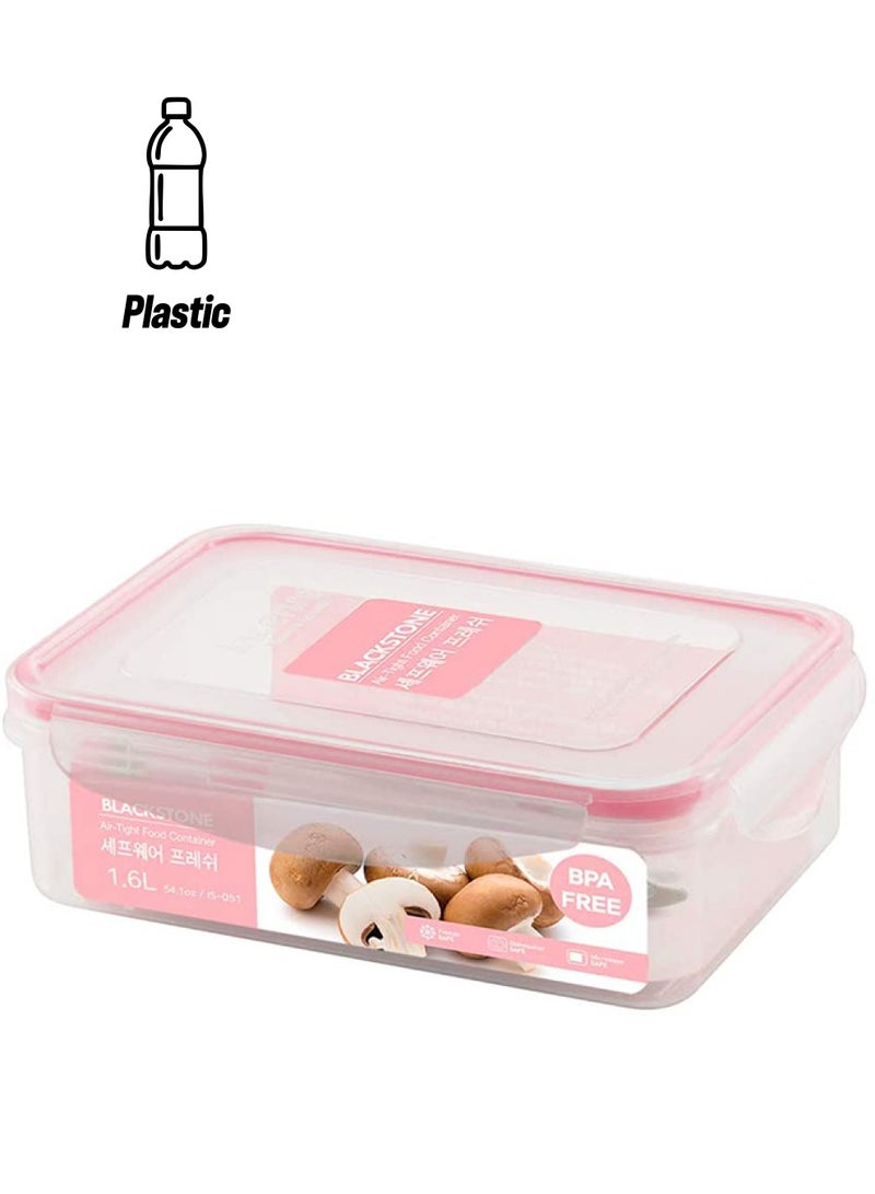 بلاك ستون علبة تخزين للطعام مانعة للتسرب وردي/شفاف 1.6لترات