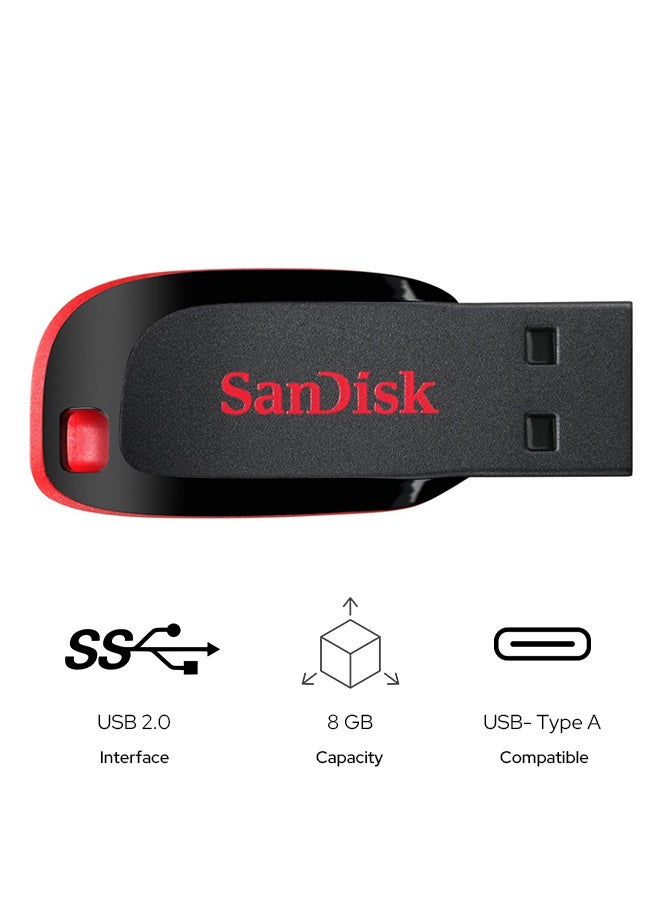 سانديسك - فلاش درايف USB كروزر بليد بسعة 8  جيجابايت طراز SDCZ50-008G-B35 8 GB - Image 1