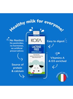 Koita Lactose Free Whole Fat Milk Plain 1Liters  - Image 4