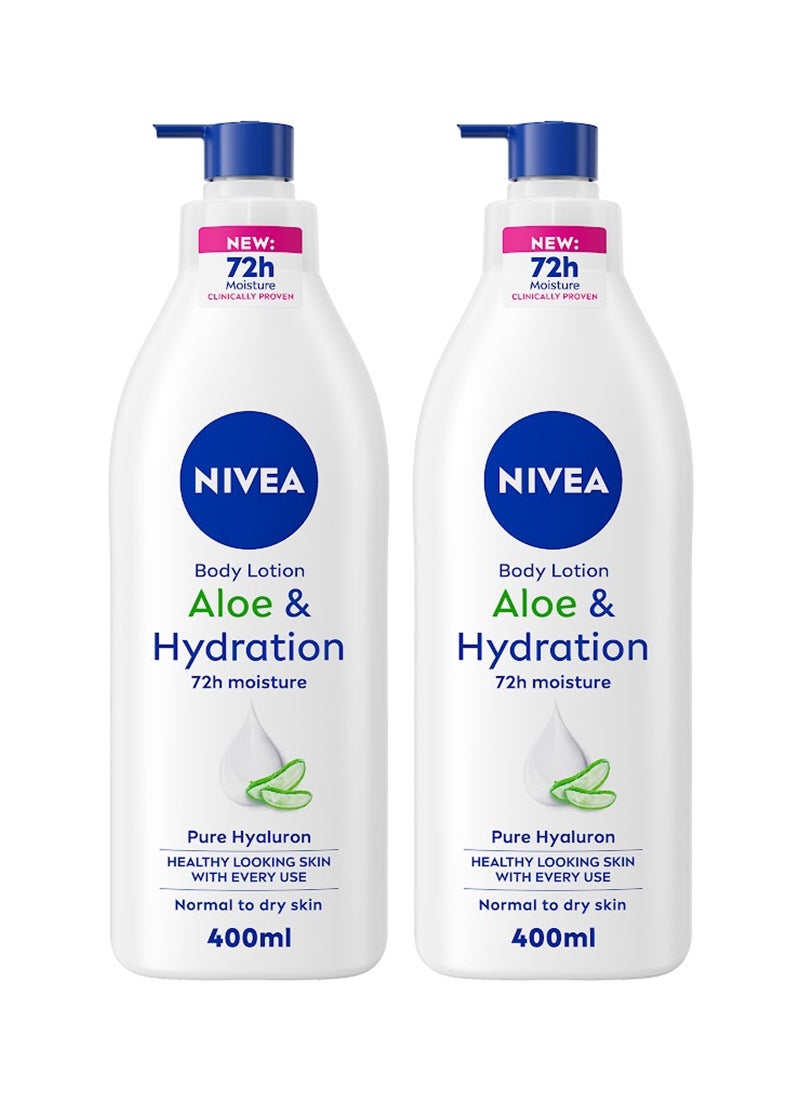 Nivea Aloe And Hydration Body Lotion 400ml Pack Of 2 - Image 1