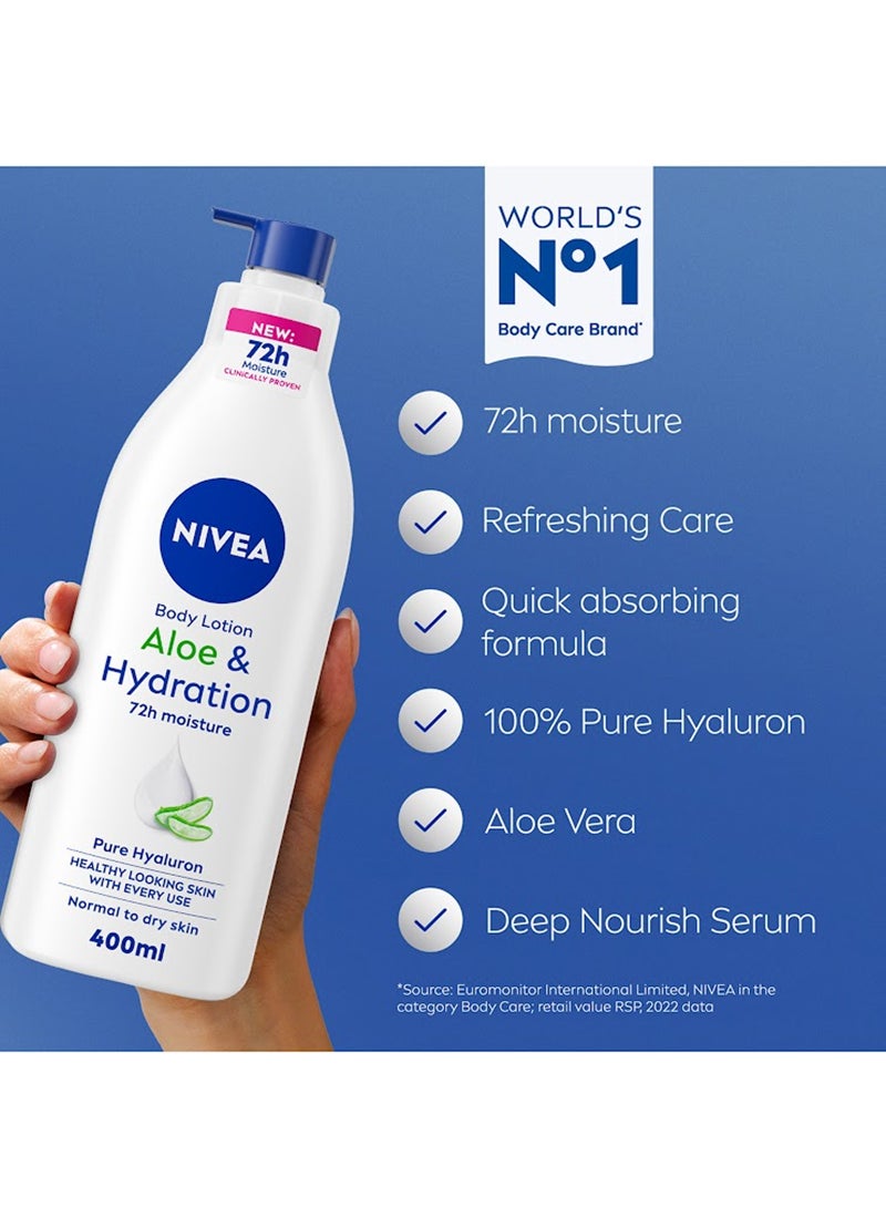Nivea Aloe And Hydration Body Lotion 400ml Pack Of 2 - Image 3