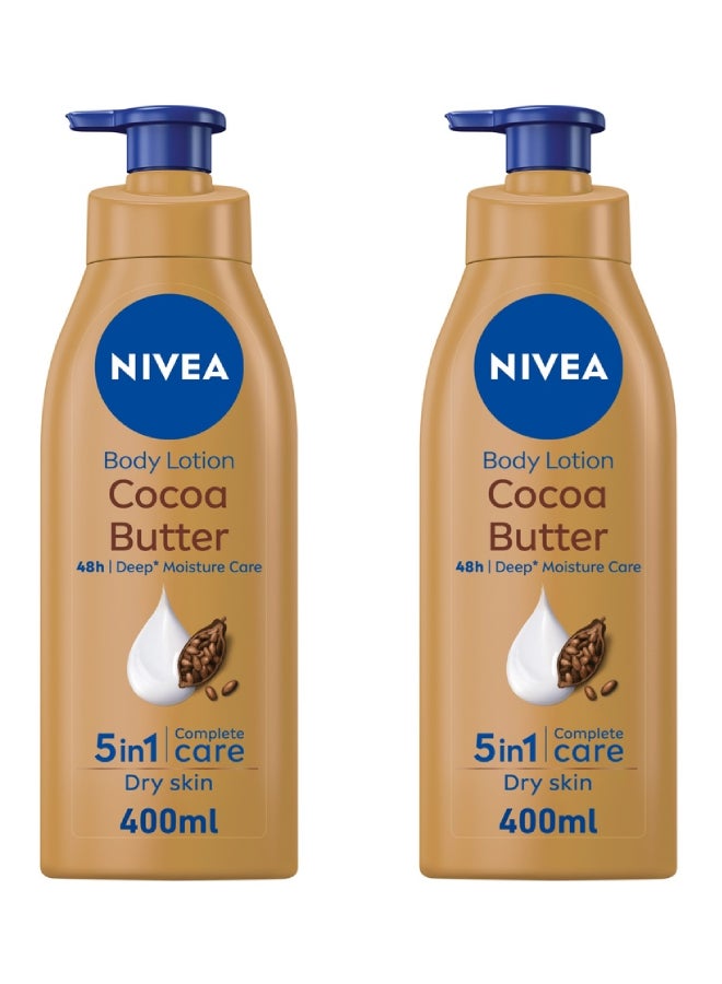 Nivea Cocoa Butter Body Lotion With Deep Moisture Serum 400ml Pack Of 2 