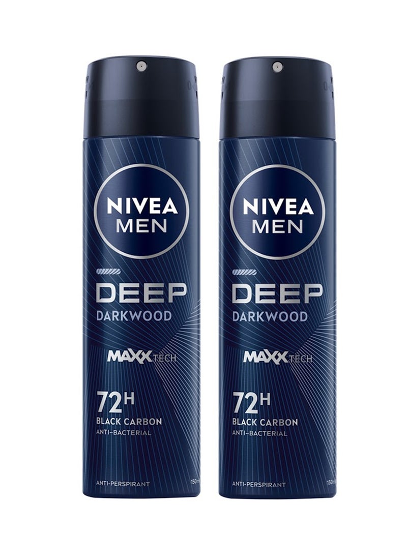 Nivea Men Dry Impact Antiperspirant Deodorant Spray Pack of 2 150ml  - Image 1
