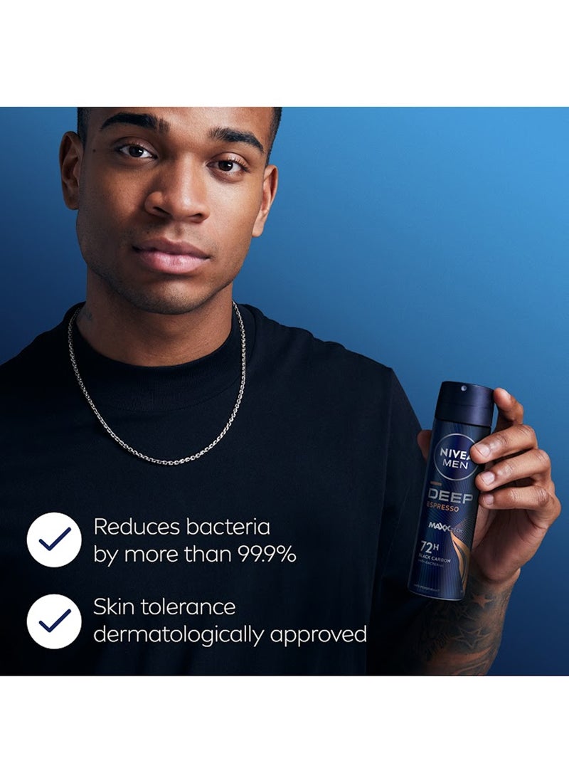 Nivea Deep Espresso Black Carbon Antiperspirant Spray Pack Of 2 150ml - Image 4