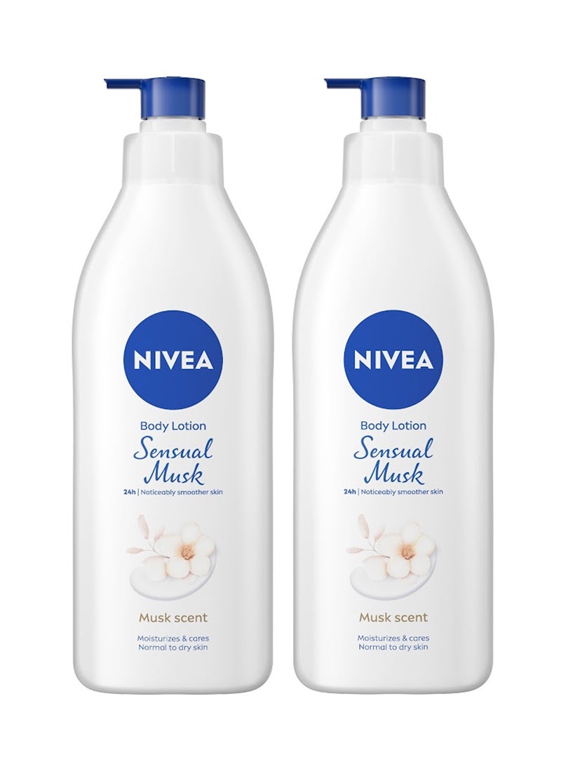Nivea Pack Of 2 Sensual Musk Body Lotion 400ml - Image 1