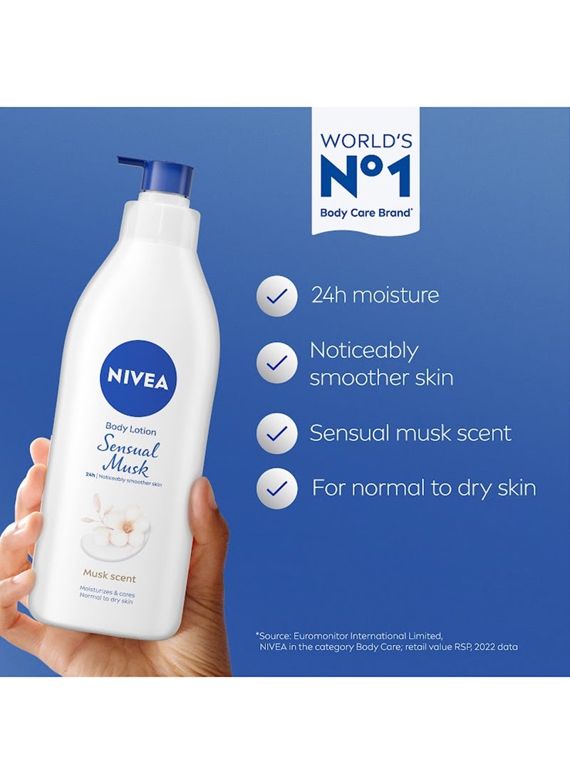 Nivea Pack Of 2 Sensual Musk Body Lotion 400ml - Image 4