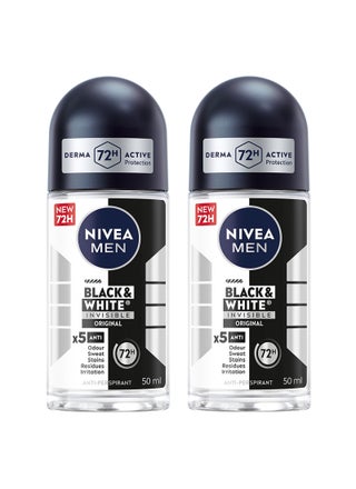 Pack Of 2 Black And White Invisible Original Antiperspirant Roll On 50ml - pnsku/N41003878A/45/_/1745605622/6dd1b21a-7a60-42ae-b537-96b7d97a96ec