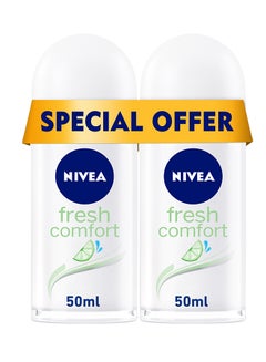Nivea Fresh Comfort, Deodorant For Women, Roll-On Pack Of 2 50ml  - Image 1
