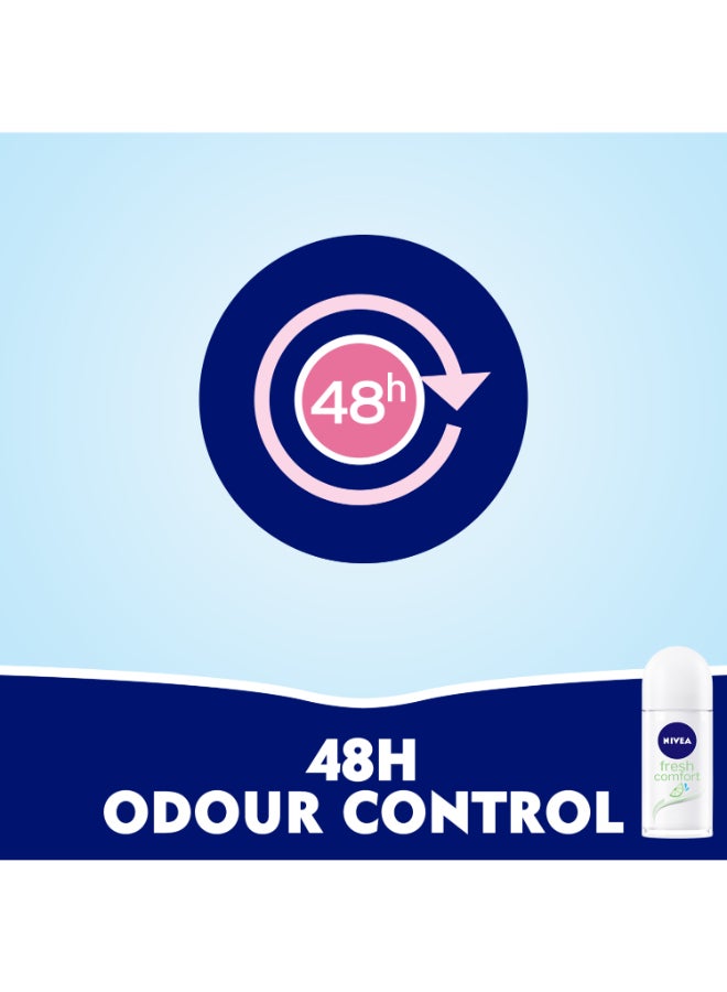 Nivea Fresh Comfort, Deodorant For Women, Roll-On Pack Of 2 50ml  - Image 4