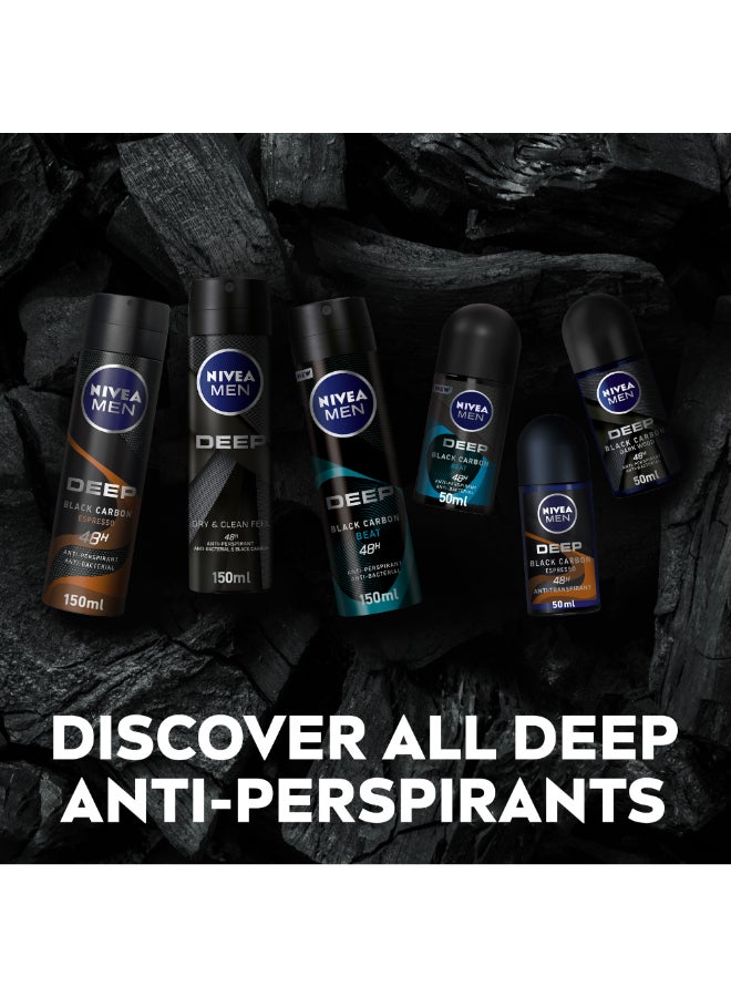 Nivea - Deep Black Carbon And Dark Wood Antiperspirant Roll On 50ml Pack of 2 - Image 1