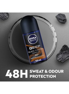 Nivea Pack Of 2 Deep Black Carbon Espresso Antiperspirant Roll On 50ml  - Image 2