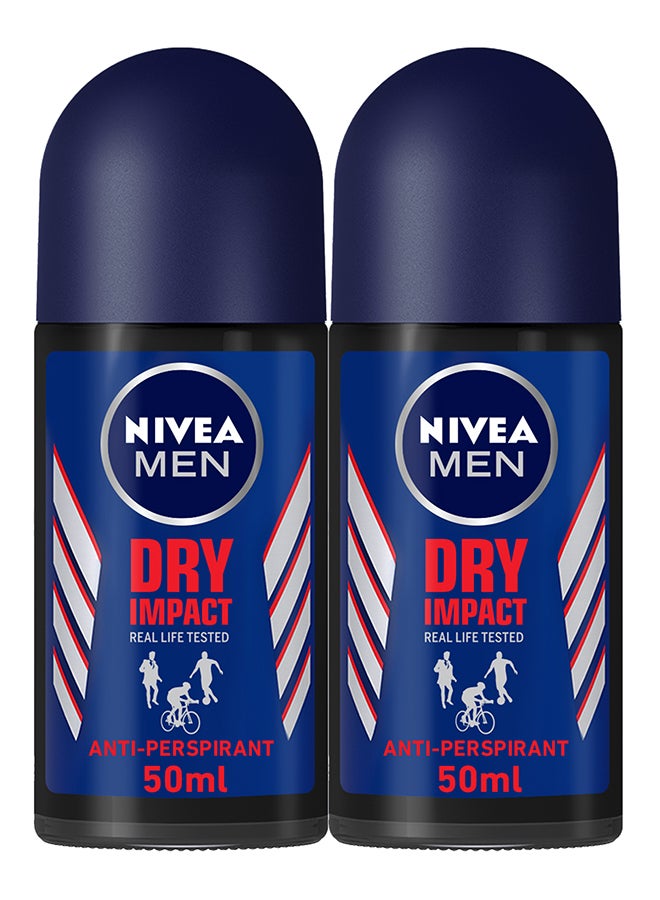 Nivea Pack Of 2 Dry Impact Antiperspirant Roll On 50ml  - Image 1