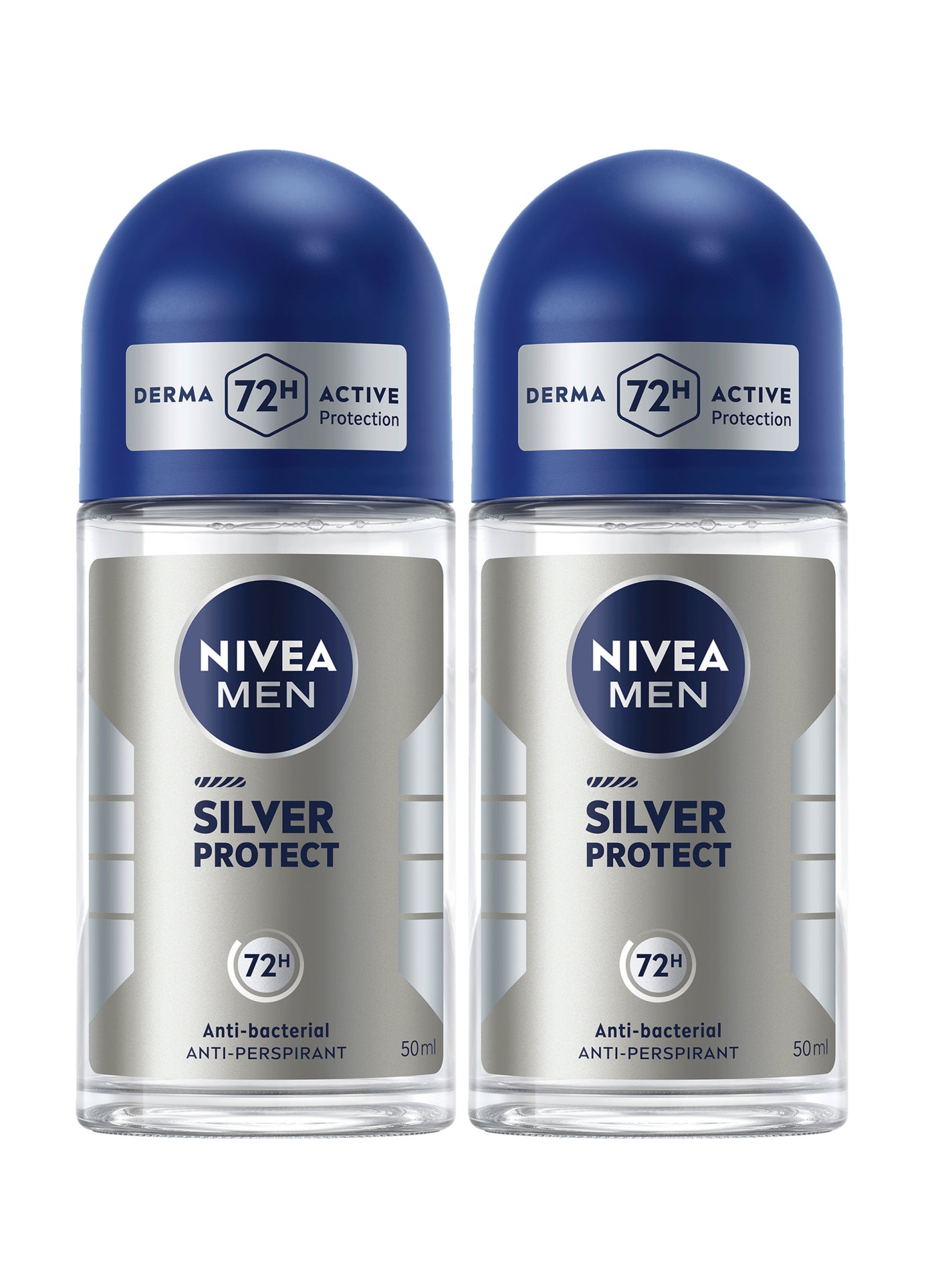 Nivea Silver Protect Antiperspirant For Men Antibacterial Protection Roll-On 50ml