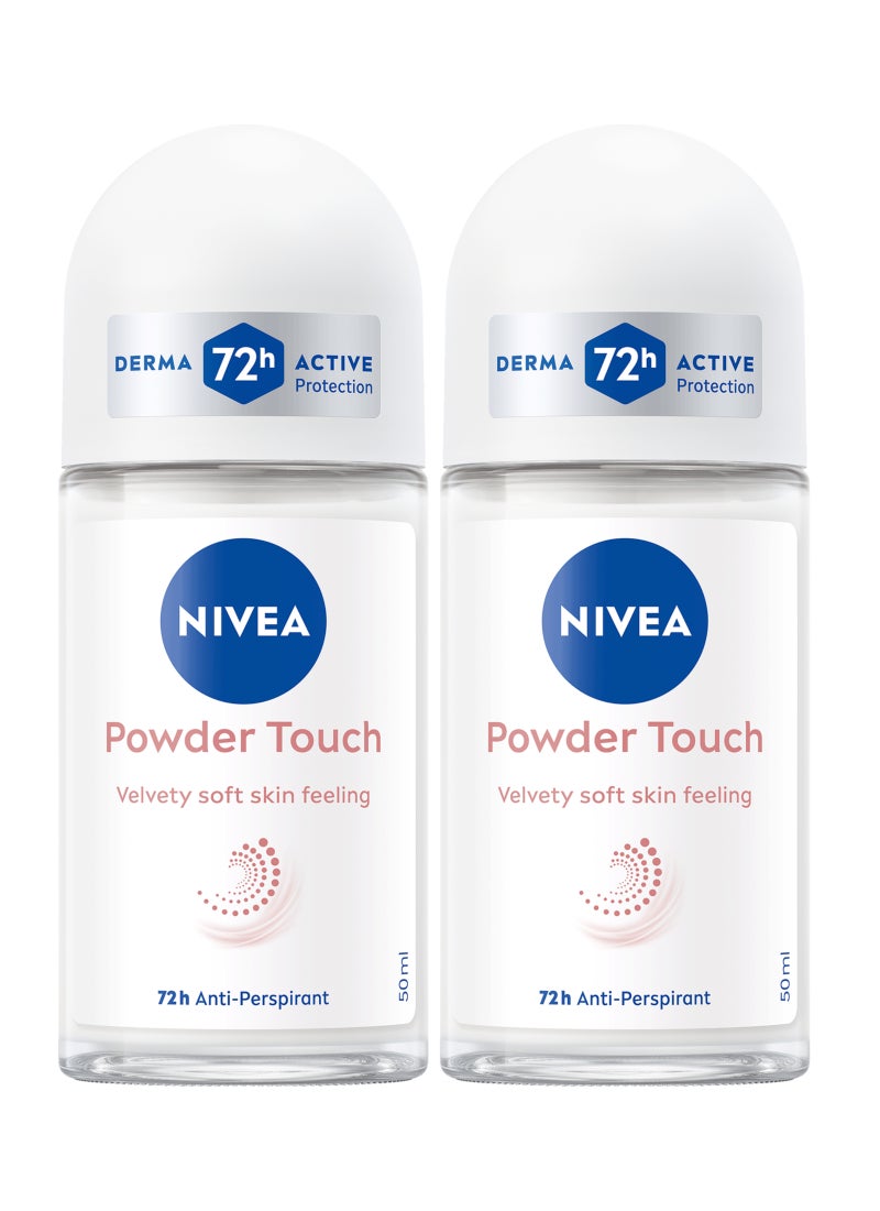 Nivea Powder Touch Antiperspirant For Women, Roll-On 50ml - Image 1